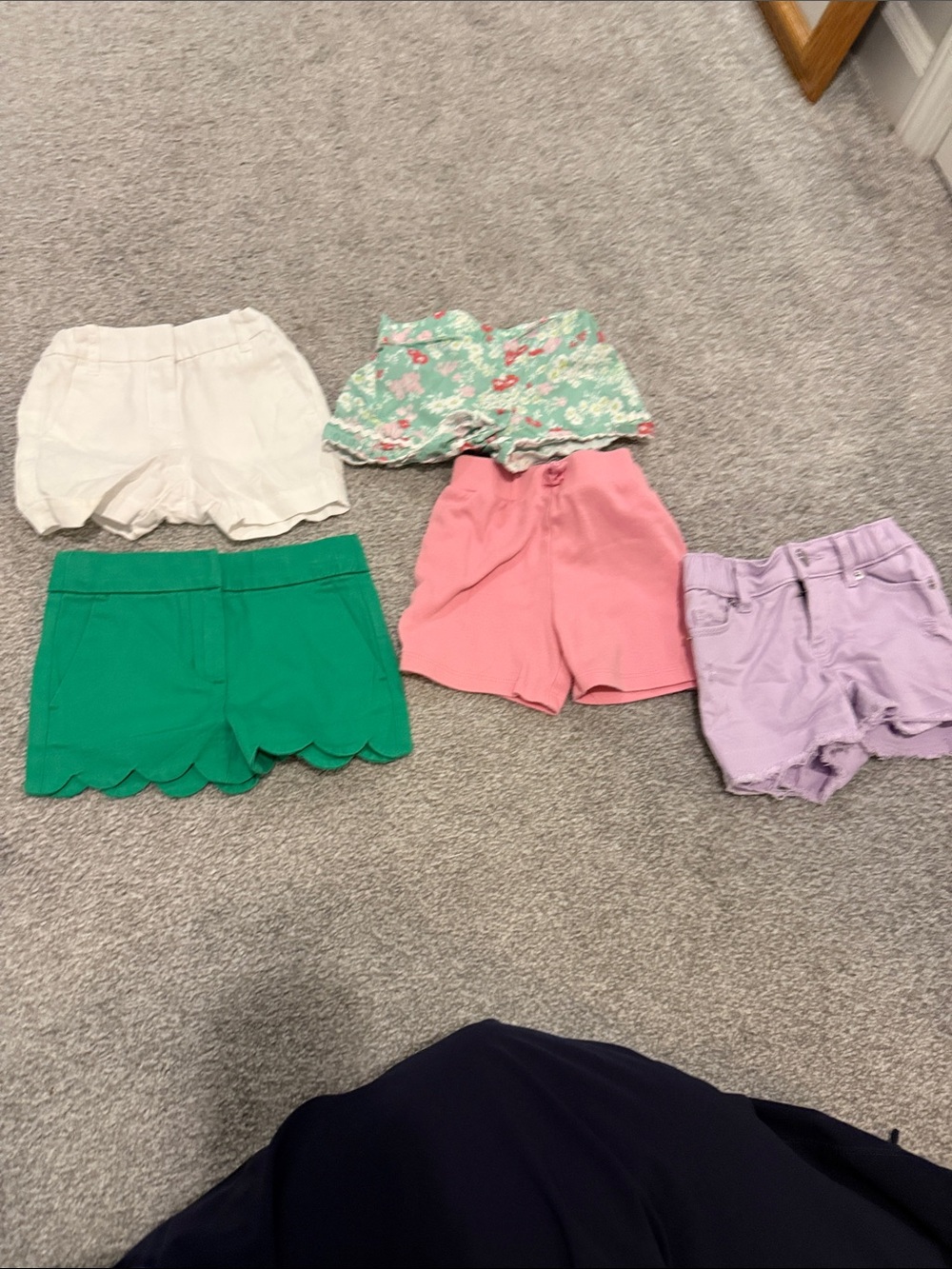 Crewcuts White Shorts with Green shorts. bundle 5 pairs